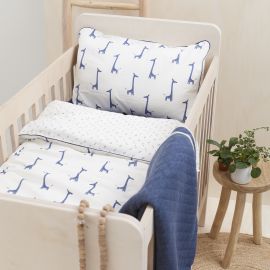 housse de couette - giraf indigo blue (80x80)