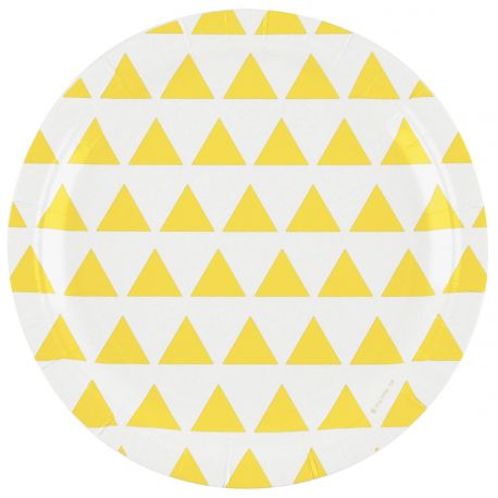 8 assiettes - triangle jaune