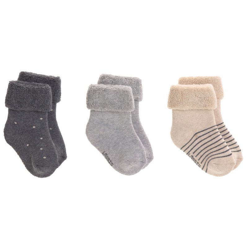 Laessig - Lot de 3 paires de chaussettes bébé - Gris - Le Petit Zèbre