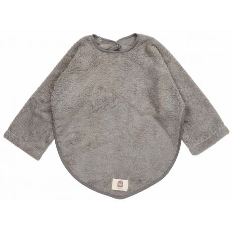 Bavoir Ã  manches Drop Dijon organic - Steel Grey