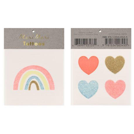 Tatouages temporaires - Rainbow & Hearts