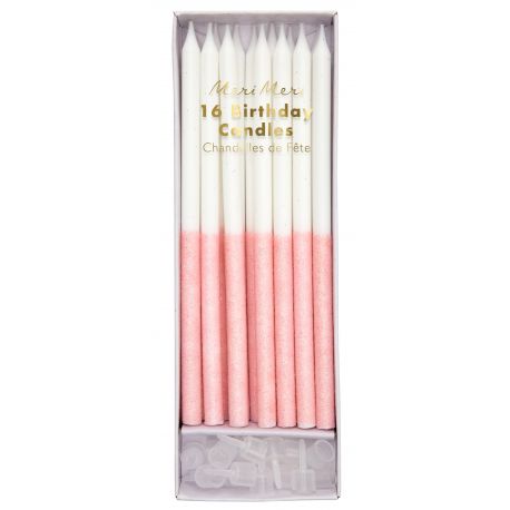 Set de bougies - Pale Pink Glitter Dipped