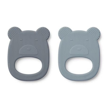 Set de 2 anneaus de dentition Geo - Mr bear blue mix Set de 2 anneaus de dentition Geo - Mr bear blue mix