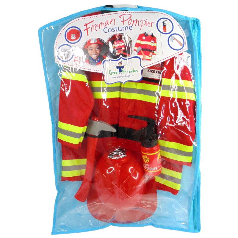 Déguisement Enfant Pompier Rouge 5/6 Ans, deguisements pas cher