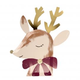 Set de 8 assiettes - Reindeer with bow