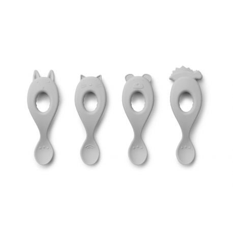 Set de 4 cuillères Liva en silicone - Dumbo grey