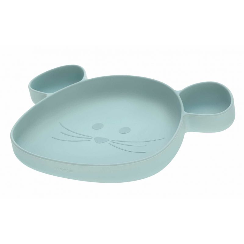 Laessig - Assiette en silicone - Little Chums Mouse blue - Le Petit Zèbre