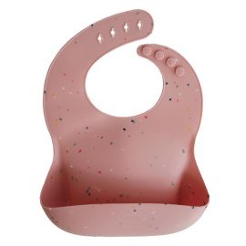 Bavoir en silicone - Powder Pink Confetti