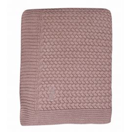 Couverture tricot berceau - Pale pink - 80x100cm