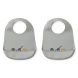 Set de 2 bavoirs Tilda - Dino dove blue mix