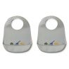 Set de 2 bavoirs Tilda - Dino dove blue mix