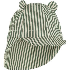 Chapeau de soleil Gorm - Y/D stripe: Garden green/sandy