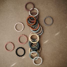 Lot de 3 jouets de dention - Flower bracelet - Black + Natural + Caramel