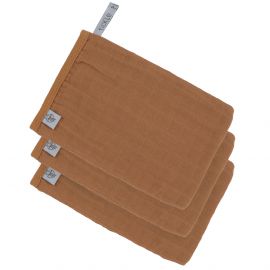 Set de 3 gants de toilette en mousseline - Rust
