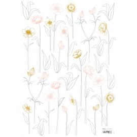 Planche de stickers A3 - Petites fleurs sur tiges