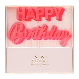 Piques Ã  gÃ¢teaux - Happy Birthday Pink