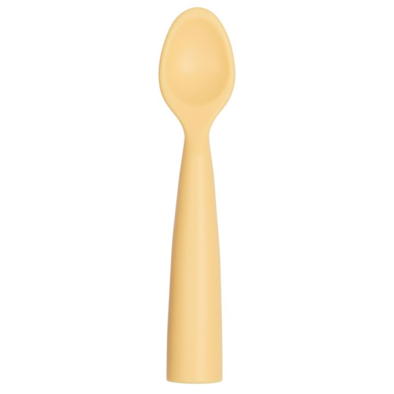 Cuillère bébé en 100% silicone - Jaune jaune - Minikoioi