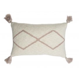 Coussin tricoté Little Oasis - Natural-Pale Pink - 25 x 40 cm