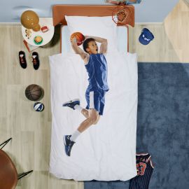 Housse de couette et taie Basketball Star Blue - 140 x 200 cm
