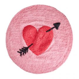 Tapis rond en cotton - Heart Pink