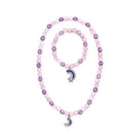 Set Collier et Bracelet - Purple Rainbow