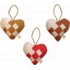 Set de 3 décorations de Noël - Hearts