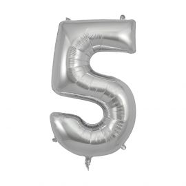 Ballon mylar chiffre - silver 5