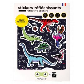 Stickers rÃ©flÃ©chissants - Dinos noir