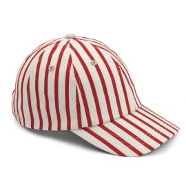 Casquette Danny - Stripe: Apple red & Creme de la creme