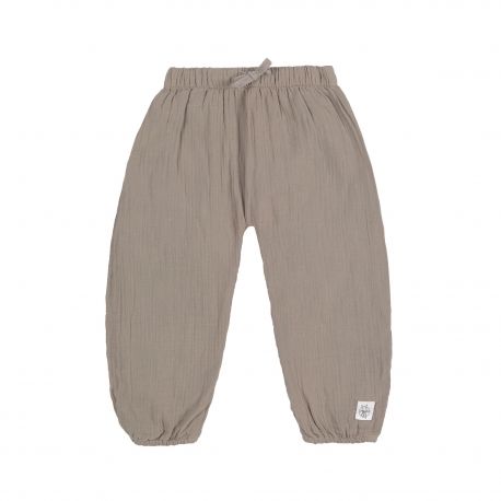 Pantalon en mousseline - coton biologique - taupe