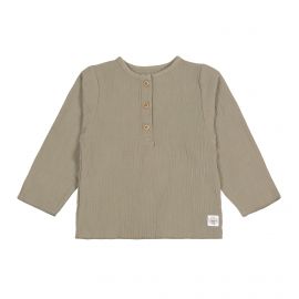 T-shirt manches longues en mousseline - coton biologique - olive