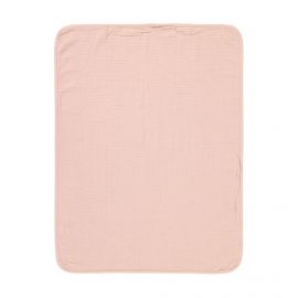 Couverture en mousseline de coton bio - Dots powder pink - 75x 100 cm