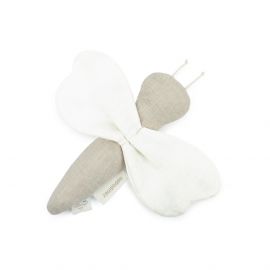 Lin français hochet libellule - Greige - 21x16 cm