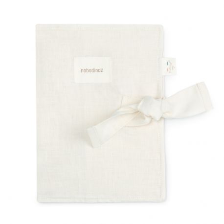 Lin français protège carnet de santé A5 - Off White - 24x18 cm