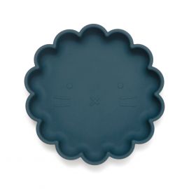 Assiette en silicone avec ventouse Lion - Balsam blue