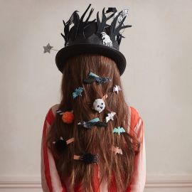 Pinces de cheveux - Halloween Glitter Crow