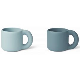 Gobelets Kylie - lot de 2 - Sea blue & whale blue mix