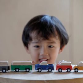 Plan Toys - Set de 5 voitures en bois