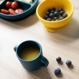 2 tasses d'entrainement en silicone - 150 ml - Bleu abyss et Lagon