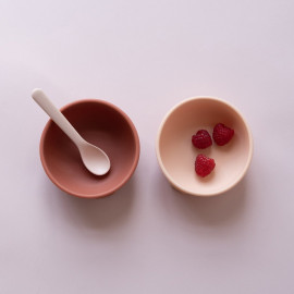 Set de 2 cuillières en silicone Bambino - Blush / Terracotta