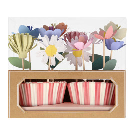 Kit de cupcake de jardin de fleurs (x 12 toppers)