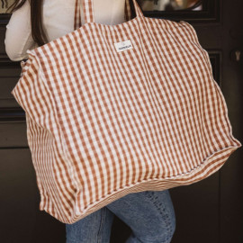 Sac Week-End En Coton Vichy Brique