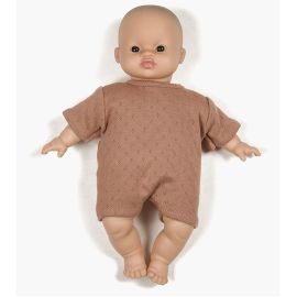 Collection Babies - Body shorty en coton pointillÃ© cassonade