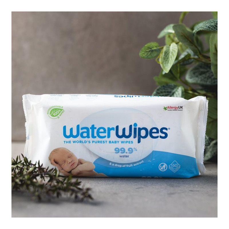 WaterWipes - Lingettes à l'eau pour bébé bio - 240pc (4 x 60 pc)