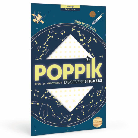 Poster éducatifs avec stickers repositionnables - Carte des étoiles - Poppik