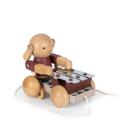 Jouet en bois à tirer - Lapin - Bell Boy Red - Konges Sløjd