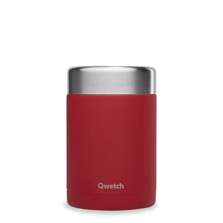 Boîte repas lunch box isotherme en inox - Granite rouge 600ml - Qwetch