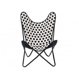 chaise papillon design noire à pois