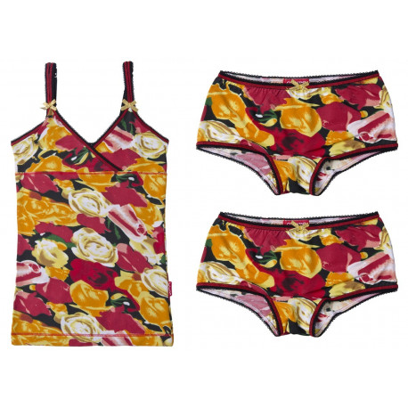 set sous-vêtements fille fleuris 'Rose' (2-10a)