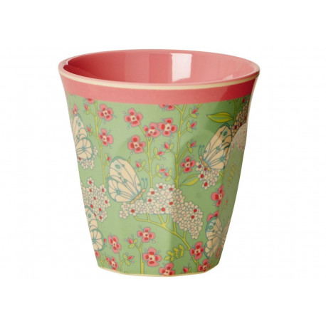 tasse bicolore en mélamine 'butterfly/flower' (M) tasse bicolore en mélamine 'butterfly/flower' (M)